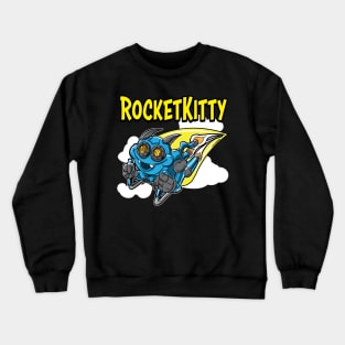 Rocket Kitty rocketing throught the sky Crewneck Sweatshirt